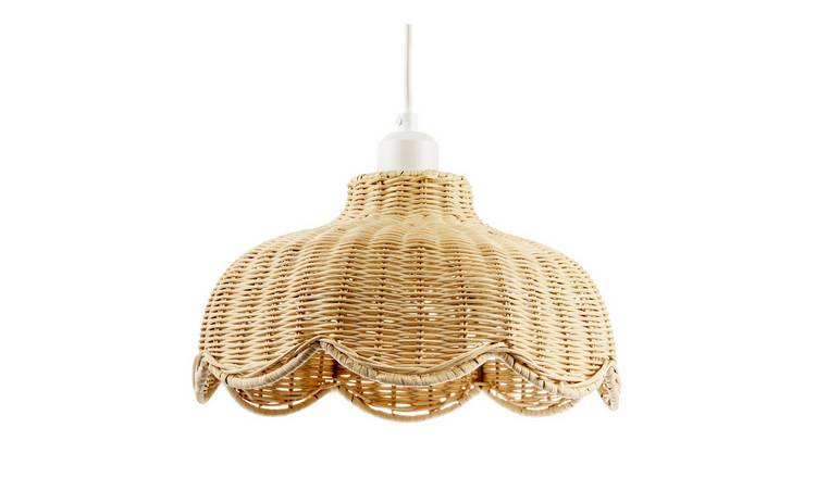 Happy Homewares Brown Handwoven Natural Rattan Pendant Shade - 30cm