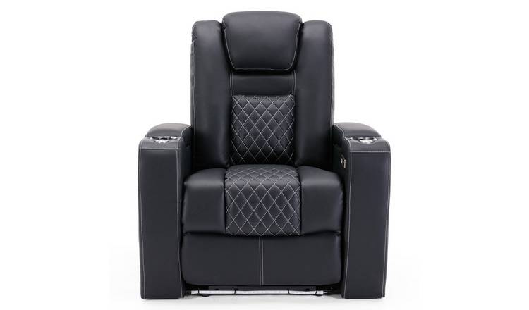 Furniture Online Broadway Cinema Electric Recliner Chair - Black/White