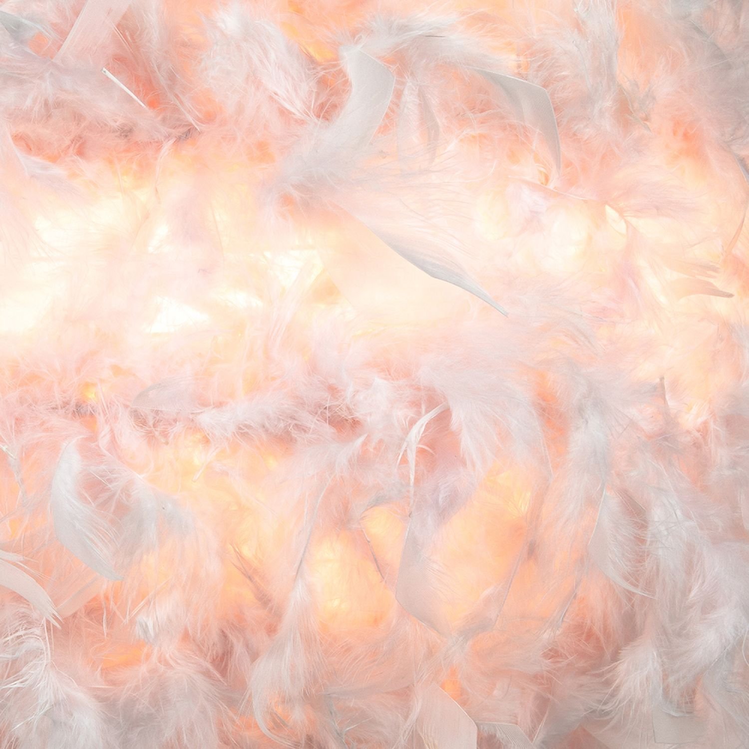 Happy Homewares Pink Genuine Feather Decorated Pendant Shade - 40cm - Image 3