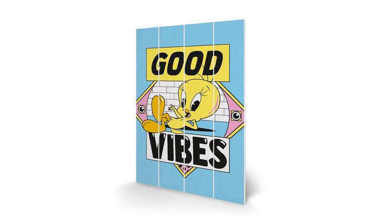 Looney Tunes Good Vibes Plaque - Blue & Yellow