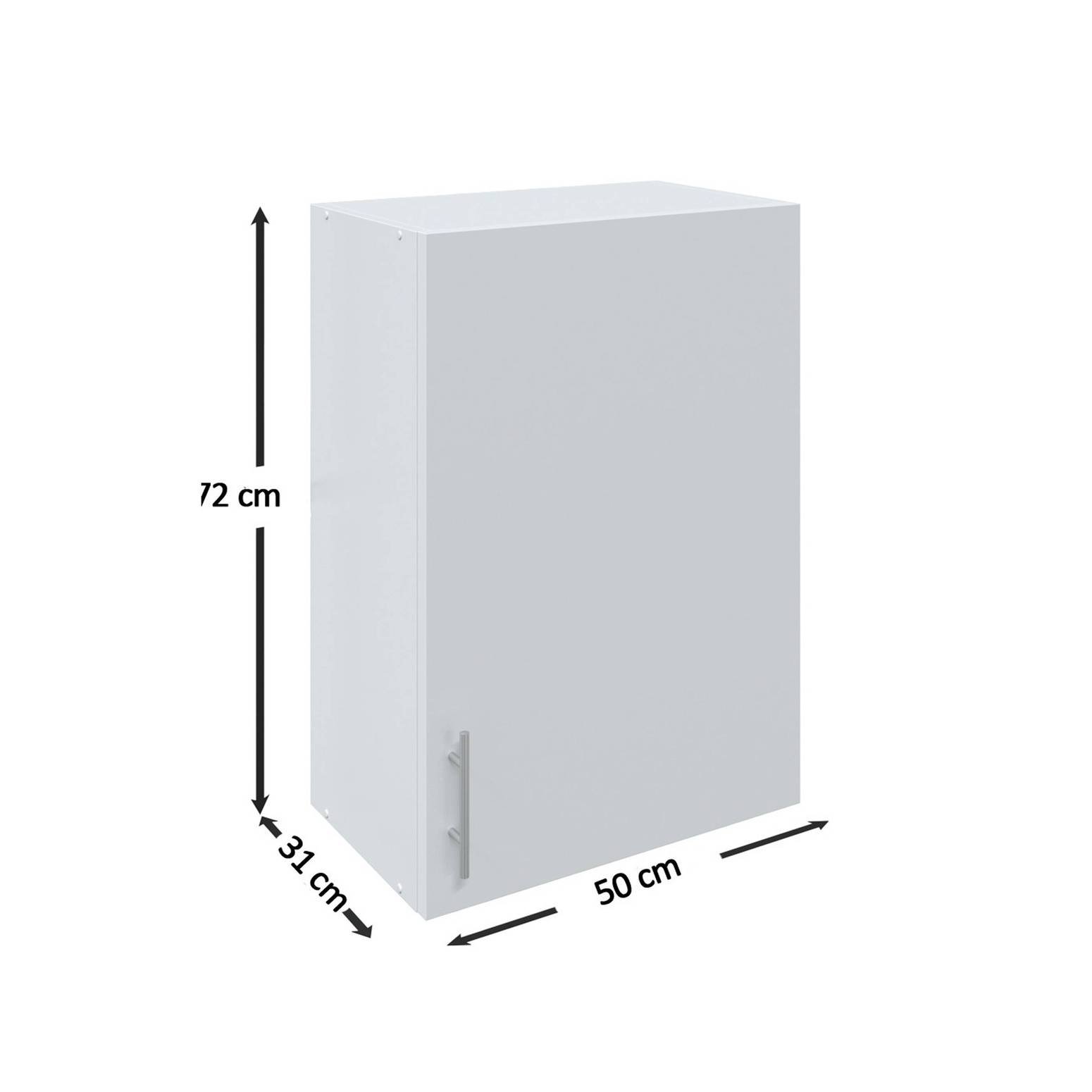 JD Greta 500mm Wall Cabinet with 1 Door - Grey Matt - Image 8