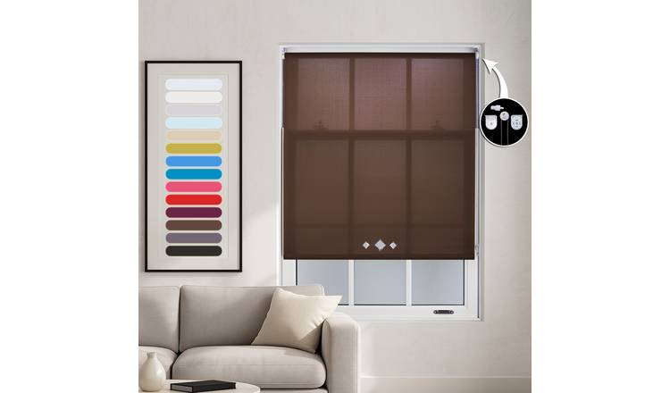 Furnished Mocha Daylight Roller Blind Diamond Eyelets - 60 x 165cm