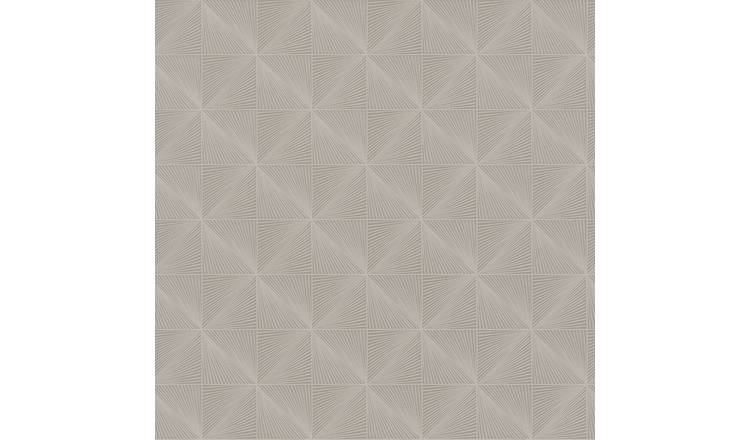 Grandeco Boutique Thuya Metallic Geo Embossed Wallpaper - Taupe
