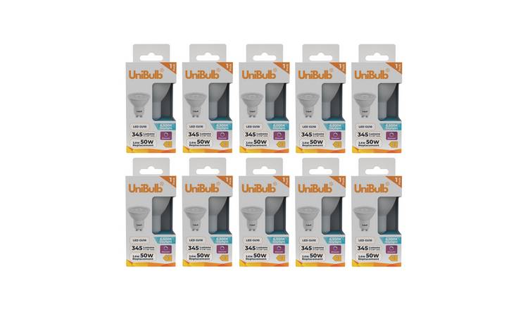 UniBulb 3.6W LED Daylight Dimmable Spotlight GU10 Light Bulb - Pack of 10