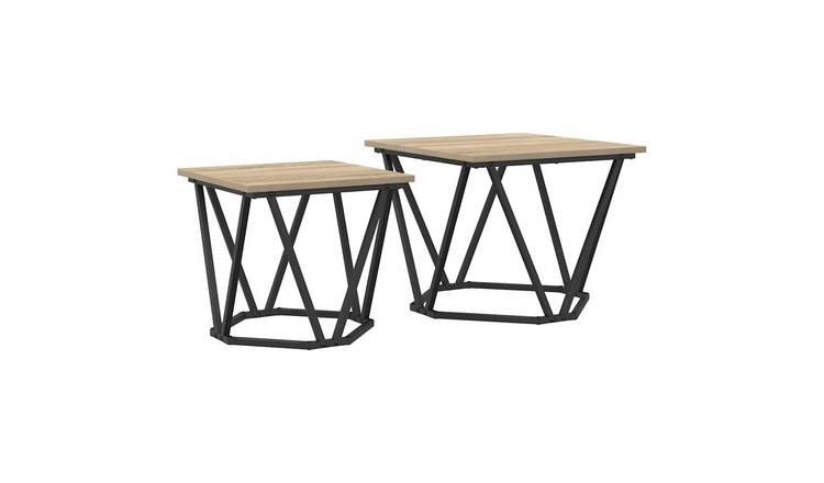 Walplus Pack of 2 Side Table - Sonoma Oak - 50 x 50 x 40 cm