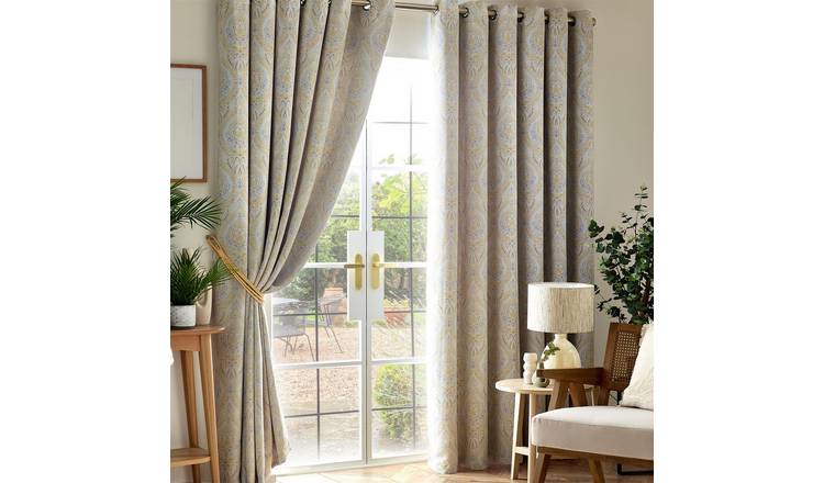 Luxury Living Victoria Blackout Eyelet Curtains 168cm x 229cm - Yellow