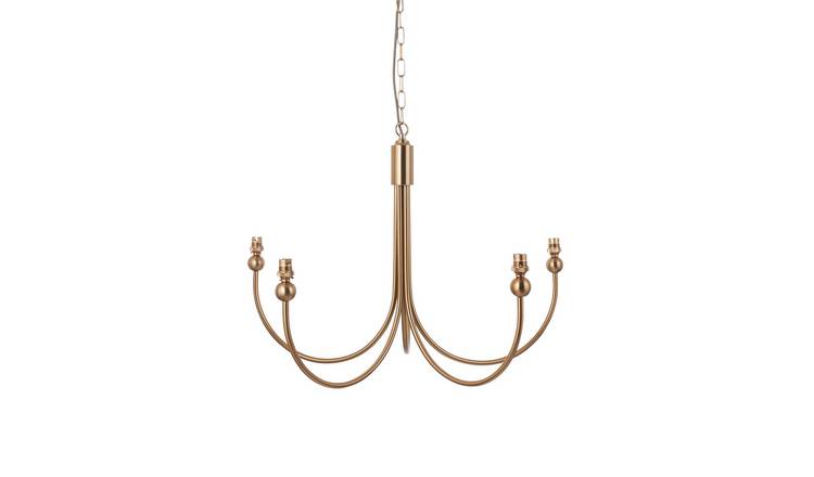 Loops Direct Steel 5-Light Pendant Light - Brushed Aged Brass