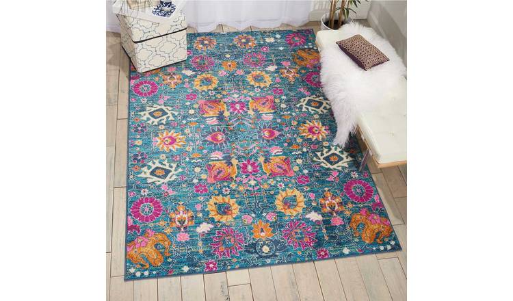 Mega Flooring Blue Traditional Abstract Rug - 114 x 175cm