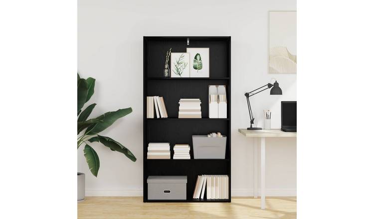 Walplus Engineered Wood Bookshelf - Dark Oak - 80 x 30 x 152 cm