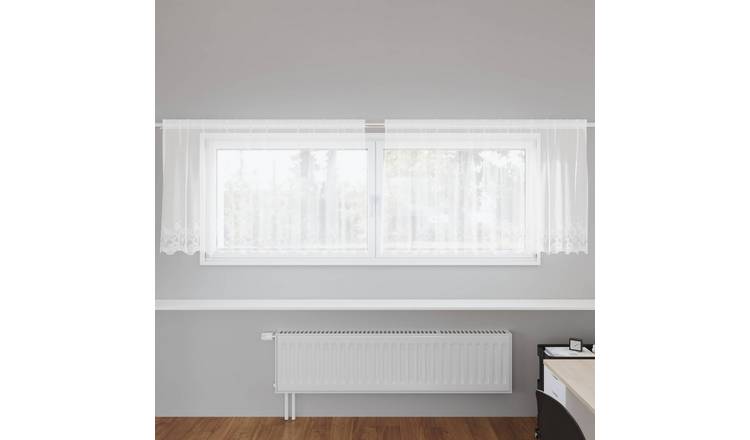 Walplus Lace Curtain - White - 120 x 300 cm