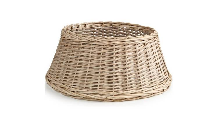 My Christmas Grey Woven Willow Rattan Tree Skirt Cover - 45cm