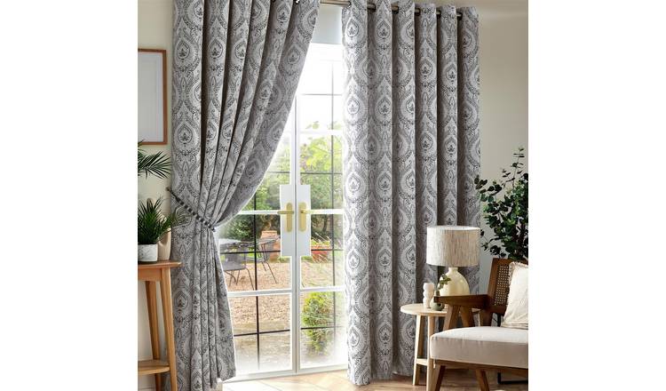Luxury Living Victoria Blackout Eyelet Curtains 168cm x 229cm - Silver