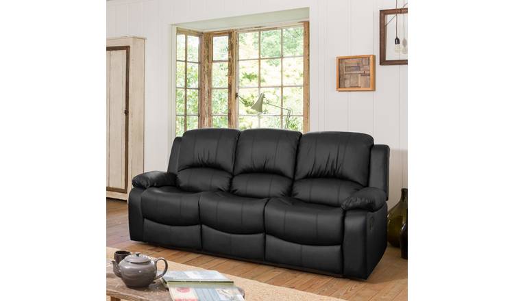 Artemis Home Glendale 3 Seat Manual Recliner Sofa - Black