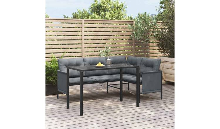 Walplus Steel Outdoor Furniture Set - Anthracite - 110 x 54 x 70 cm