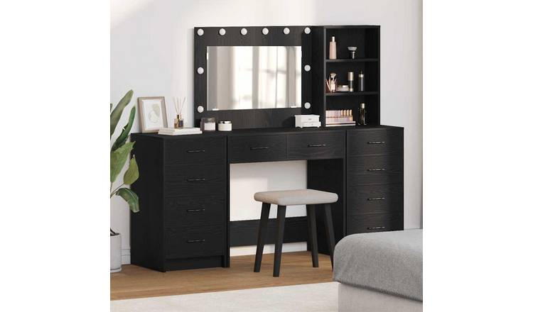 Walplus Pack of 3 Dressing Table - Black Oak - 78.5 x 41 x 135 cm