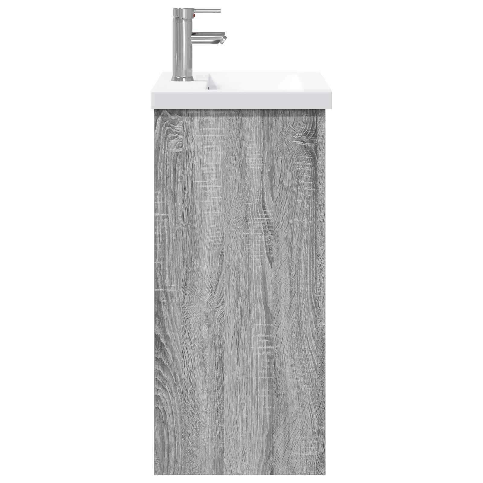 Walplus Wood Bathroom Set with 1 Shelf - Grey Sonoma - 81 x 40 x 84.5 cm - Image 6