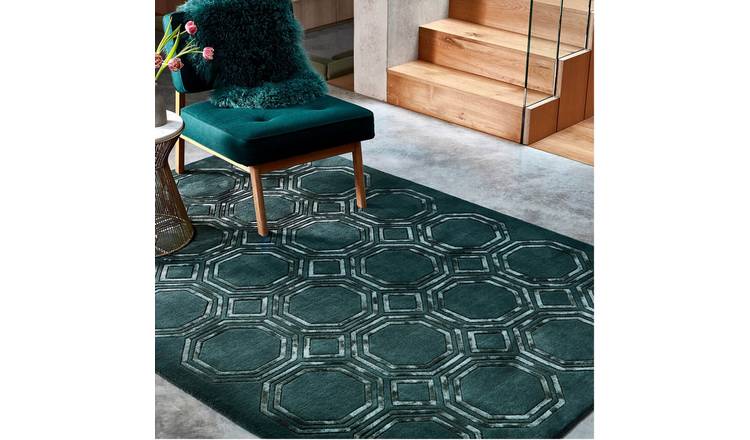 Mega Flooring Blue Handmade Geometric Rug - 120 x 170cm