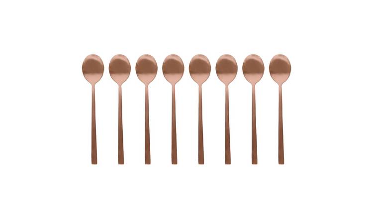 Argon Tableware Stainless Steel Teaspoons - Copper - Pack of 8