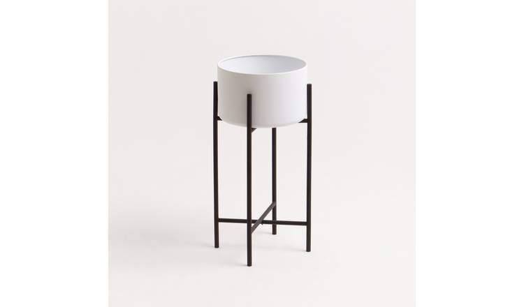 Orsina Trosa Large Floor Standing Planter - White and Black