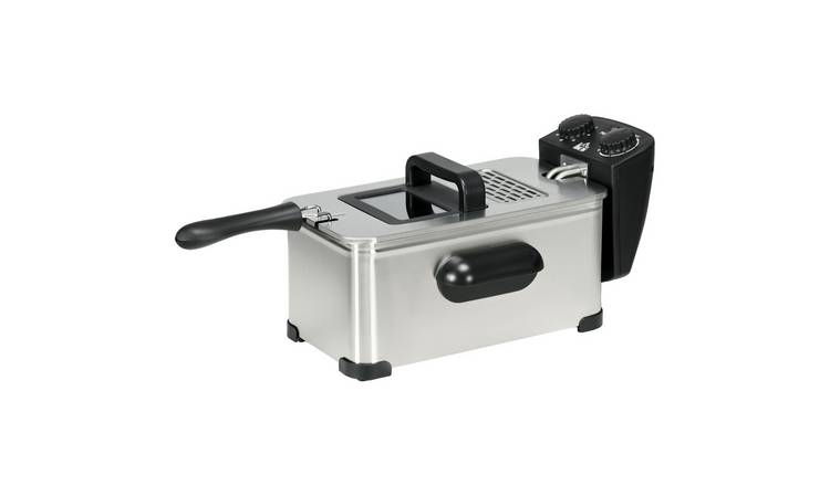 HOMCOM 3 Litre Deep Fat Fryer Stainless Steel Adjustable Temperature 2000W