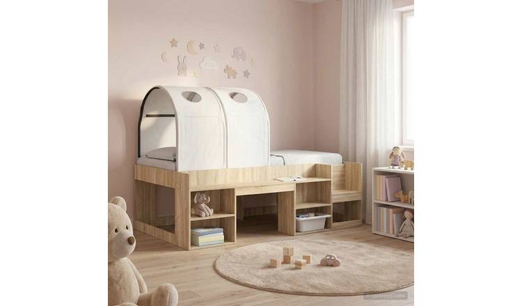 Walplus Pack of 2 Fabric Kids Bed Tunnel - White - 211 x 52.5 x 2 cm