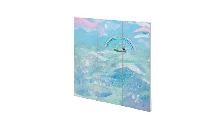 Mary Donald Fishing Boat Plaque - Blue & Pink