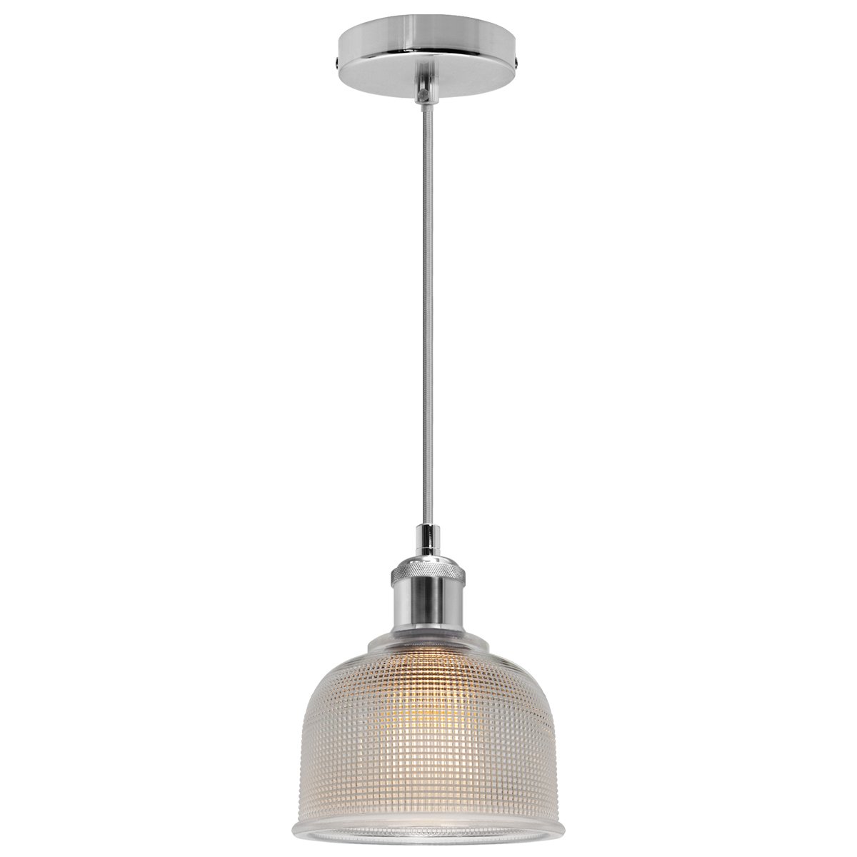 Energy Light Bulbs Mini Bell Pattern Glass Ceiling Pendant Light - Chrome - Image 1