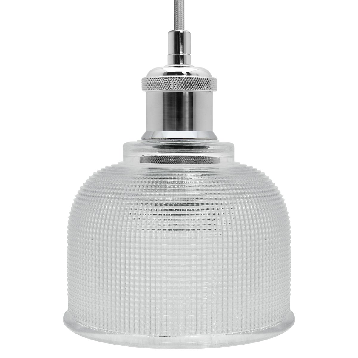 Energy Light Bulbs Mini Bell Pattern Glass Ceiling Pendant Light - Chrome - Image 3
