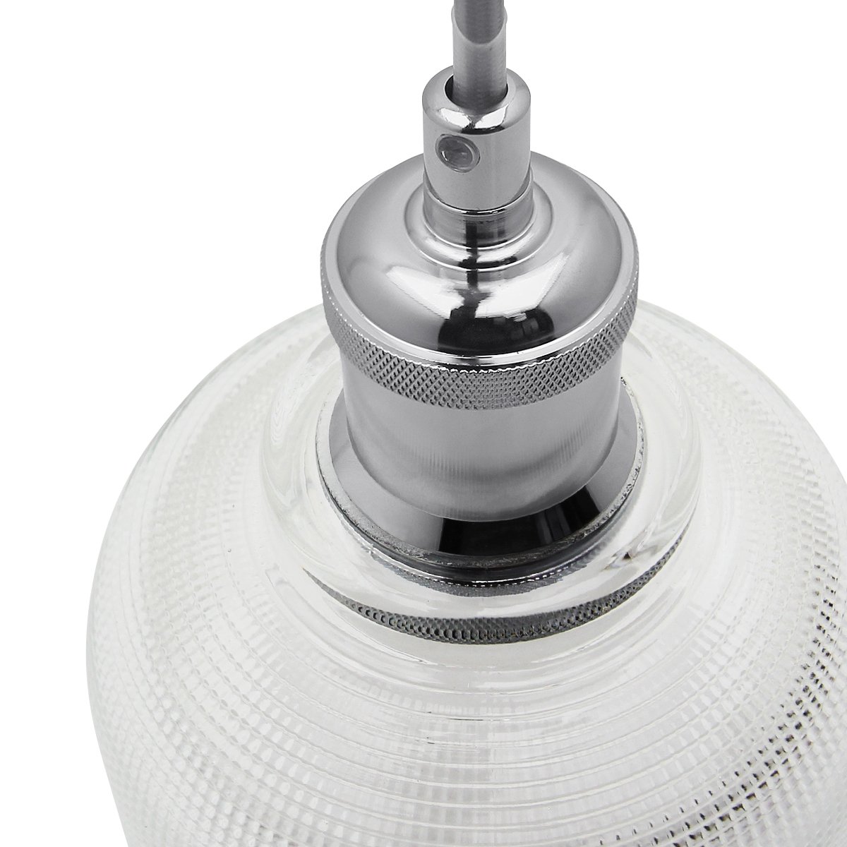 Energy Light Bulbs Mini Bell Pattern Glass Ceiling Pendant Light - Chrome - Image 4