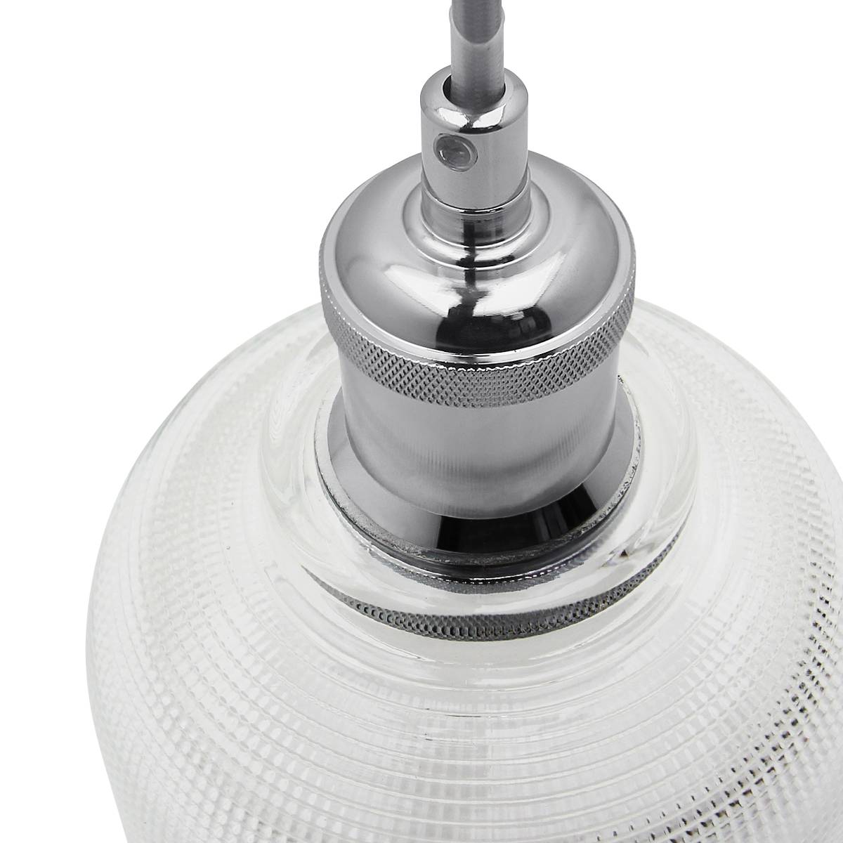 Energy Light Bulbs Mini Bell Pattern Glass Ceiling Pendant Light - Chrome - Image 4