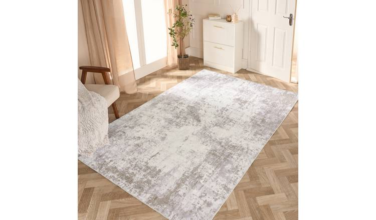 OHS Washable Abstract Printed Rug - 160 x 230cm - Natural