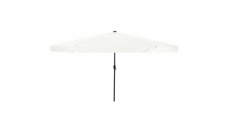 Walplus Round Polyester Parasol - Sand and Anthracite - 395 x 395 x 245 cm