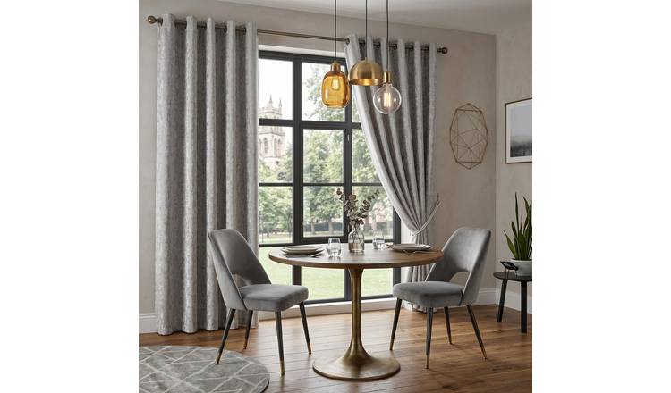 Luxury Living Keswick Lined Eyelet Curtains 229cm x 183cm - Silver