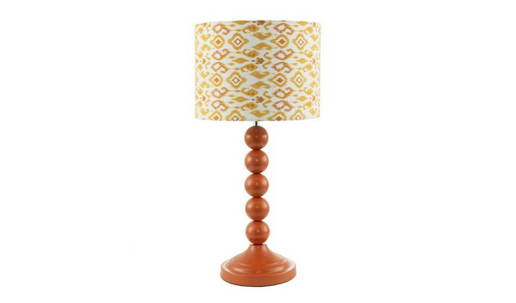 Happy Homewares Chic Orange with Aztec Yellow and Orange Table Lamp - 25cm