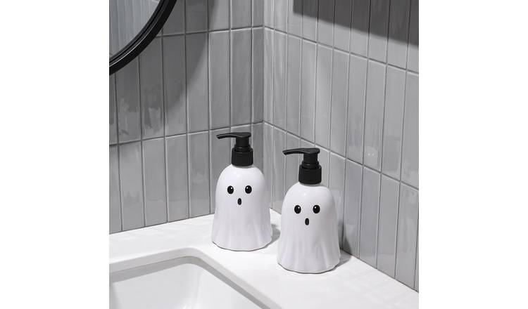 OHS 2 Pack Halloween Ghost Soap Dispensers - White