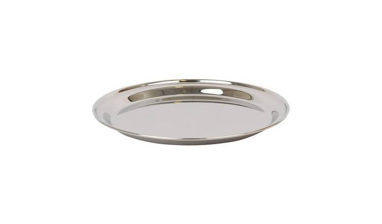 Argon Tableware Round Stainless Steel Serving Tray