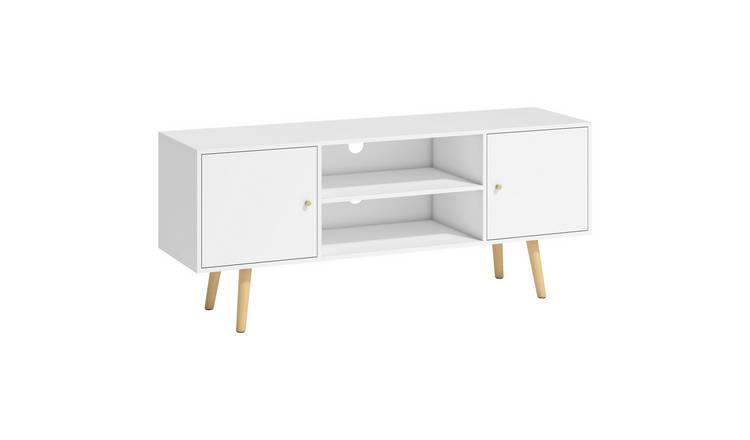 HOMCOM up to 55 Inches TV Stand Cabinet with Storage Shelves - White