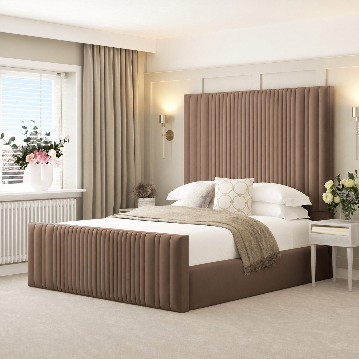 Bed Choices Aspire Super King Ottoman Bed Frame 70" Headboard - Brown - Image 2