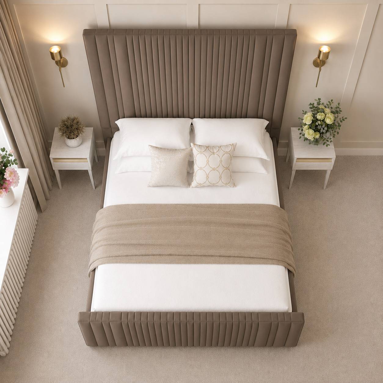 Bed Choices Aspire Super King Ottoman Bed Frame 70" Headboard - Brown - Image 3