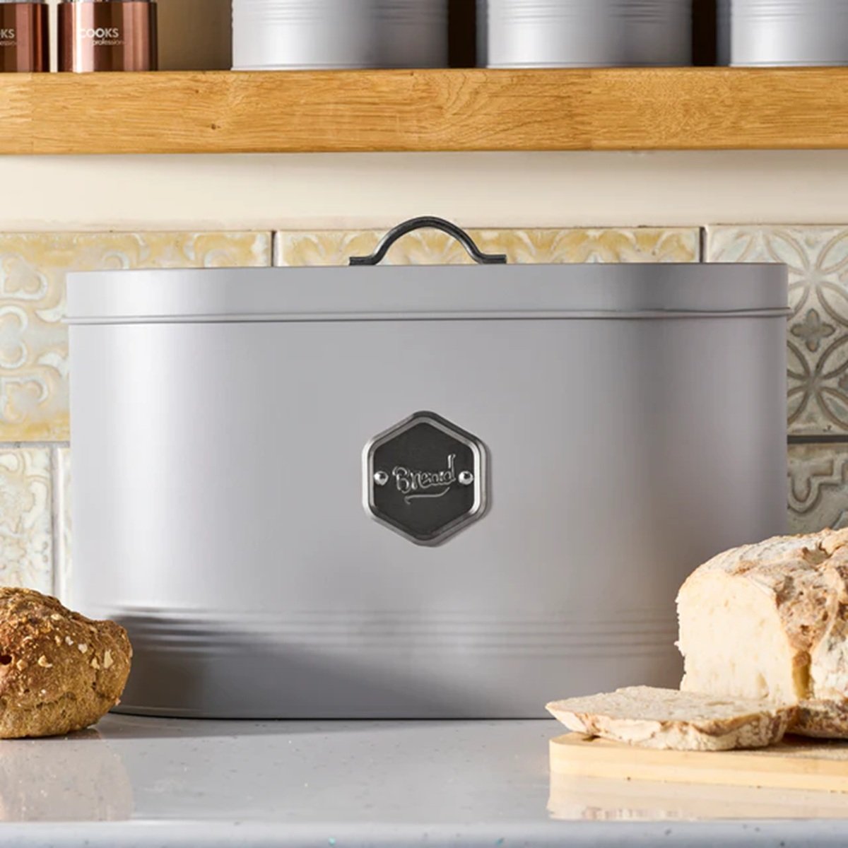 Cooks Professional 5 Piece Kitchen Cannister Storage Set - Grey/Silver - Image 5