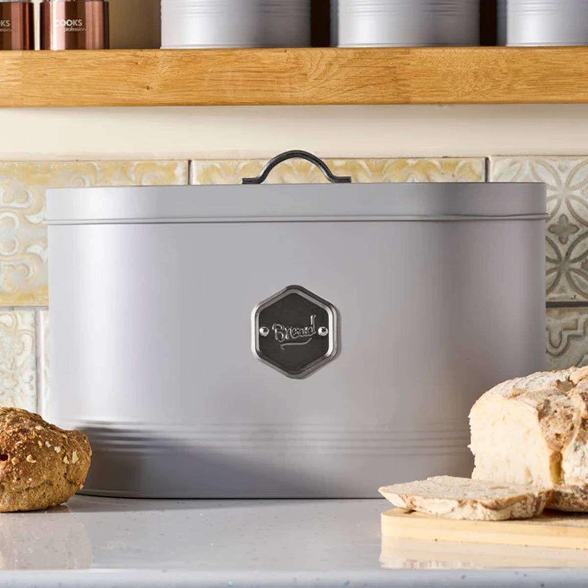 Cooks Professional 5 Piece Kitchen Cannister Storage Set - Grey/Silver - Image 5