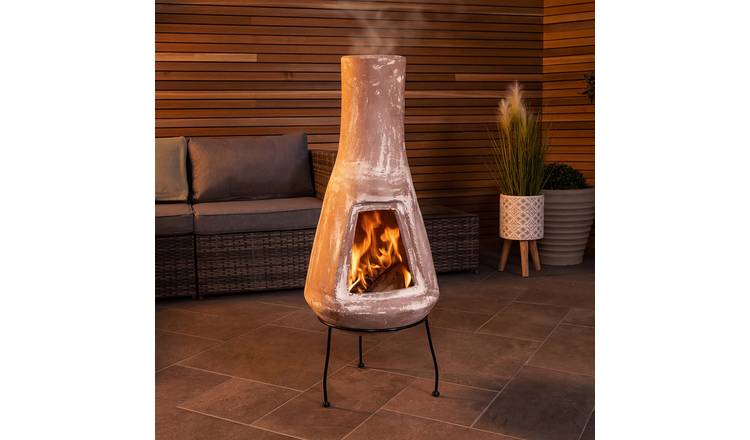 Charles Bentley  Snug Large Barcelona Clay Chiminea - Beige