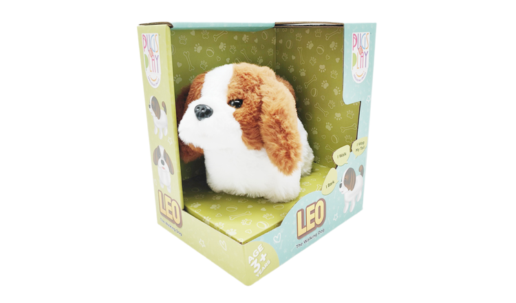 Pugs at Play Furry Friends Interactive Walking Dog Plush Toy - Leo