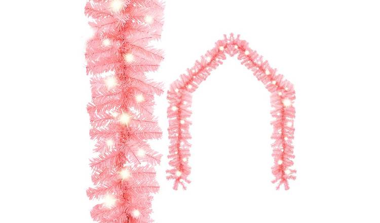 Walplus PVC Christmas Garland with LED Lights - Pink - 2000 cm