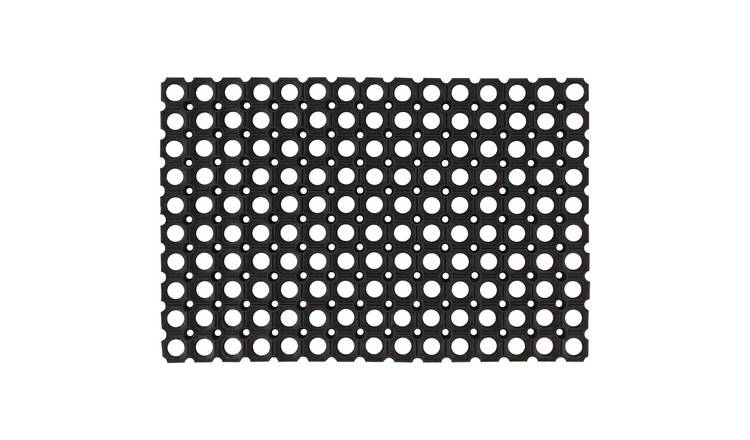 Walplus Pack of 5 22 mm Thick Rubber Mat - Black - 40 x 60 cm