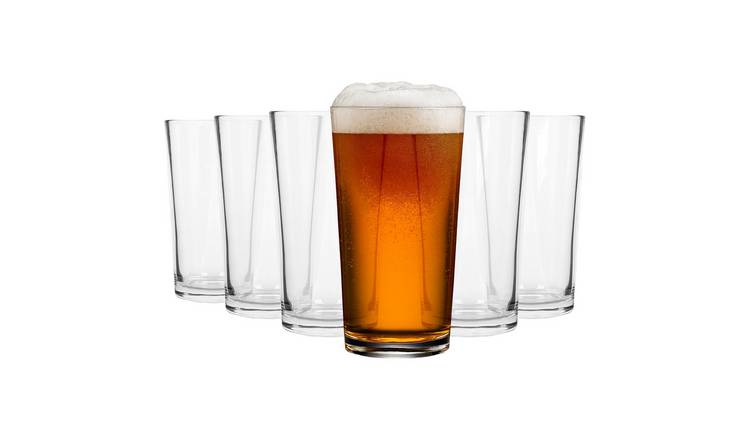Argon Tableware Conical Pint Beer Glasses - Pack of 6