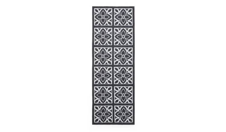 Mega Flooring Grey Modern Geometric Runner - 76 x 230cm