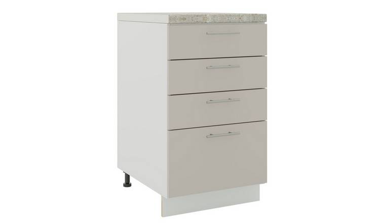 JD Greta Adjustable Drawer Cabinet 500mm with Door - Cashmere Matt with Worktop