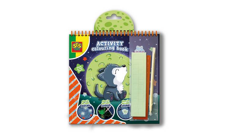 SES Creative Activity Colouring Book Glow in The Dark Kids Craft Set