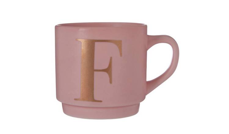 Orsina Signet F Monogram Mug – Pink